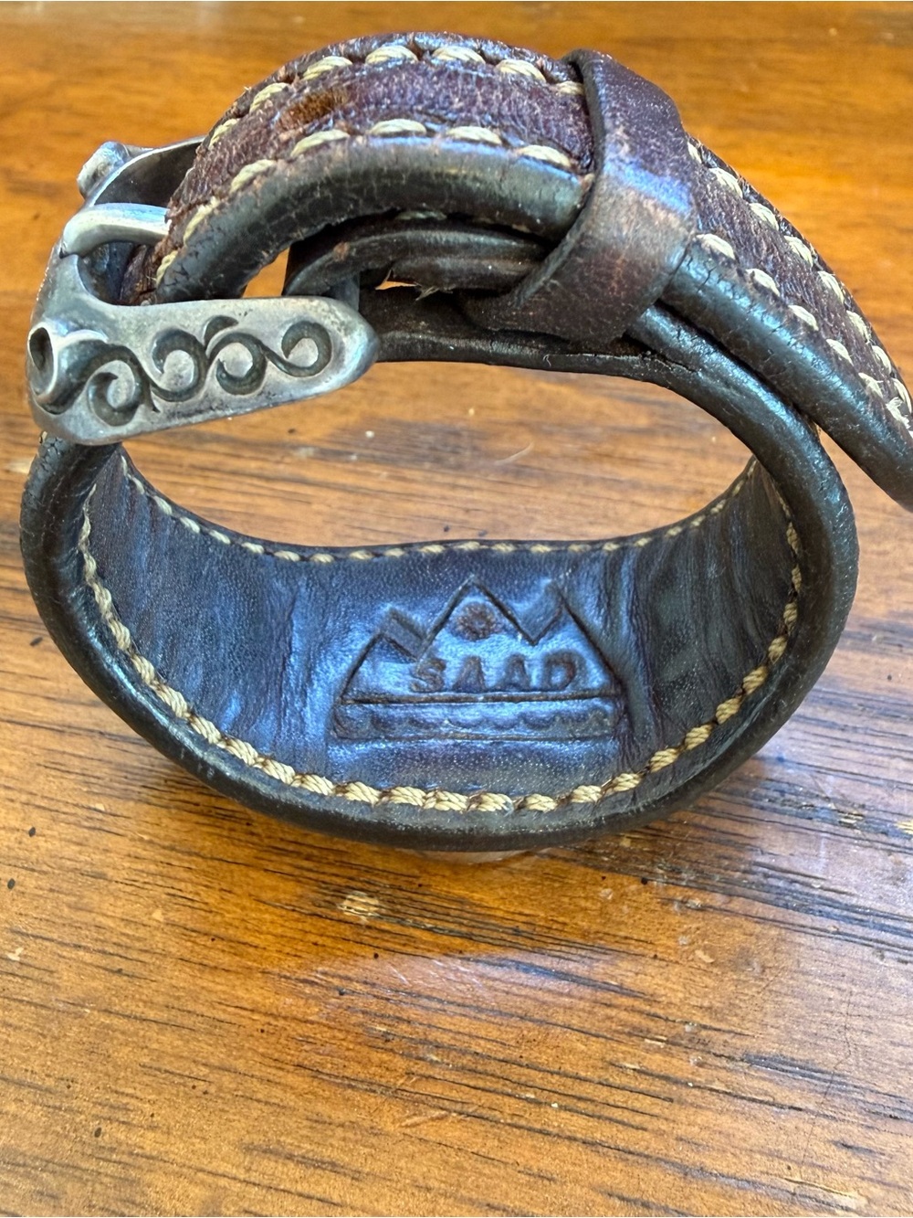 SAAD Turquoise Sterling Leather Belt Watch - Picture 4 of 9
